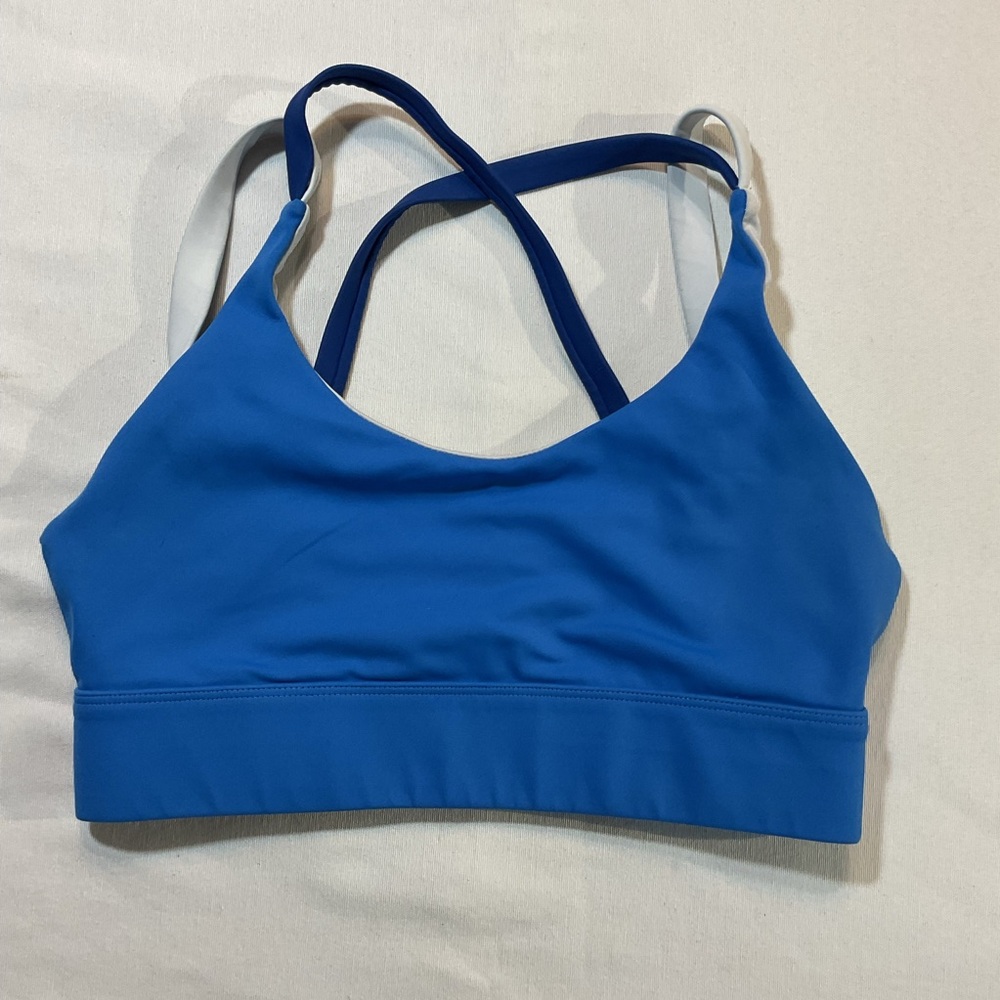 Zyia Active Royal Blue Pisces Light N‎ Tight Strappy Bra Size Small Sports Bra